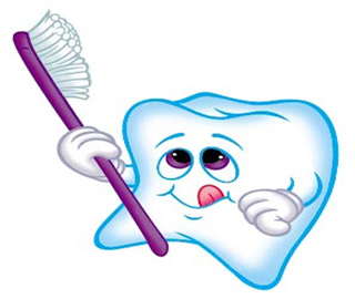 Un petit logo humoristique sur une brosse à dent.